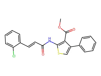 Methyl 2-{[3-(2-chlorophenyl)acryloyl]amino}-4-phenyl-3-thiophenecarboxylate structure