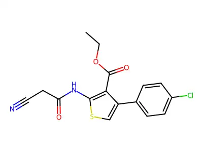 Ethyl 4-(4-chlorophenyl)-2-[(cyanoacetyl)amino]thiophene-3-carboxylate structure