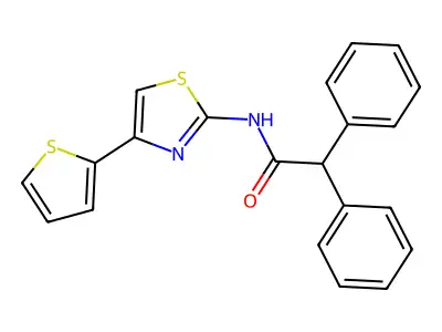 I+/--Phenyl-N-[4-(2-thienyl)-2-thiazolyl]benzeneacetamide structure