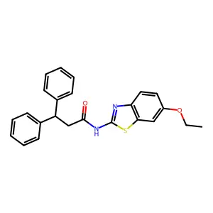 N-(6-ethoxy-1,3-benzothiazol-2-yl)-3,3-diphenylpropanamide structure