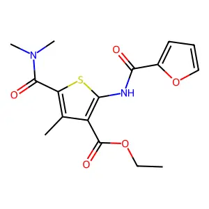 ethyl 5-[(dimethylamino)carbonyl]-2-(2-furoylamino)-4-methyl-3-thiophenecarboxylate structure