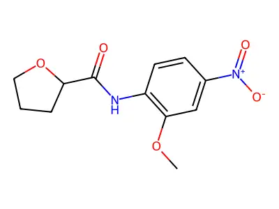 N-(2-methoxy-4-nitrophenyl)tetrahydrofuran-2-carboxamide structure