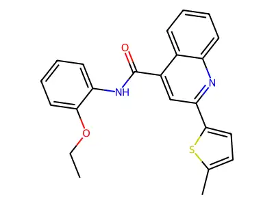 N-(2-ethoxyphenyl)-2-(5-methylthiophen-2-yl)quinoline-4-carboxamide structure