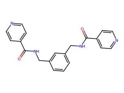 N-[[3-[(pyridine-4-carbonylamino)methyl]phenyl]methyl]pyridine-4-carboxamide structure