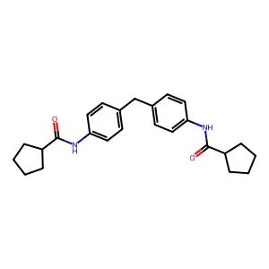 N-[4-[[4-(cyclopentanecarbonylamino)phenyl]methyl]phenyl]cyclopentanecarboxamide structure