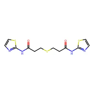 3,3'-sulfanediylbis[N-(1,3-thiazol-2-yl)propanamide] structure