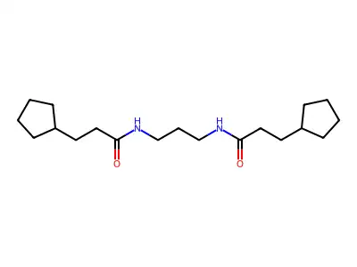 3-cyclopentyl-N-{3-[(3-cyclopentylpropanoyl)amino]propyl}propanamide structure