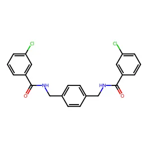 3-chloro-N-[[4-[[(3-chlorobenzoyl)amino]methyl]phenyl]methyl]benzamide structure