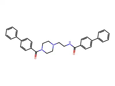4-phenyl-N-[2-[4-(4-phenylbenzoyl)piperazin-1-yl]ethyl]benzamide structure