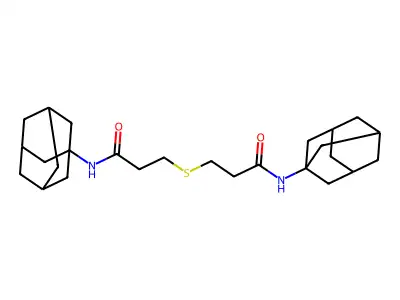 N-(1-adamantyl)-3-[3-(1-adamantylamino)-3-oxopropyl]sulfanylpropanamide structure