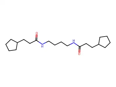 3-cyclopentyl-N-[4-(3-cyclopentylpropanoylamino)butyl]propanamide structure
