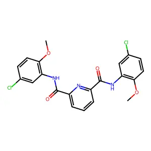 2-N,6-N-bis(5-chloro-2-methoxyphenyl)pyridine-2,6-dicarboxamide structure