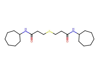 N-cycloheptyl-3-[3-(cycloheptylamino)-3-oxopropyl]sulfanylpropanamide structure