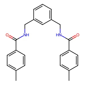 4-methyl-N-[[3-[[(4-methylbenzoyl)amino]methyl]phenyl]methyl]benzamide structure