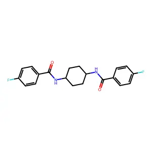 4-fluoro-N-[4-[(4-fluorobenzoyl)amino]cyclohexyl]benzamide structure
