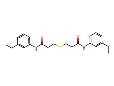 3-[3-(3-ethylanilino)-3-oxopropyl]sulfanyl-N-(3-ethylphenyl)propanamide structure