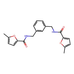 5-methyl-N-[[3-[[(5-methylfuran-2-carbonyl)amino]methyl]phenyl]methyl]furan-2-carboxamide structure