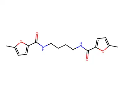 5-methyl-N-[4-[(5-methylfuran-2-carbonyl)amino]butyl]furan-2-carboxamide structure