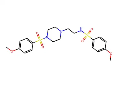 4-methoxy-N-[2-[4-(4-methoxyphenyl)sulfonylpiperazin-1-yl]ethyl]benzenesulfonamide structure