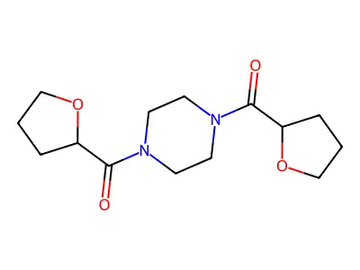 1,4-Bis((tetrahydrofuran-2-yl)carbonyl)piperazine structure
