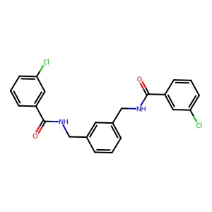 3-chloro-N-[[3-[[(3-chlorobenzoyl)amino]methyl]phenyl]methyl]benzamide structure
