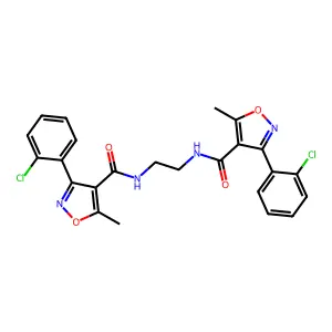 3-(2-chlorophenyl)-N-[2-[[3-(2-chlorophenyl)-5-methyl-1,2-oxazole-4-carbonyl]amino]ethyl]-5-methyl-1,2-oxazole-4-carboxamide structure
