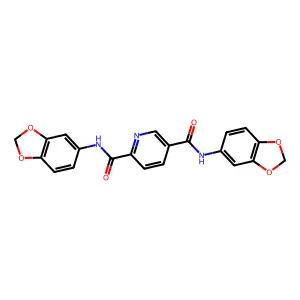 2-N,5-N-bis(1,3-benzodioxol-5-yl)pyridine-2,5-dicarboxamide structure