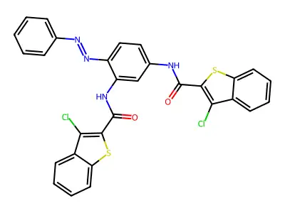 Benzo[b]thiophene-2-carboxamide, N,N'-[4-(phenylazo)-1,3-phenylene]bis[3-chloro- (9CI) structure