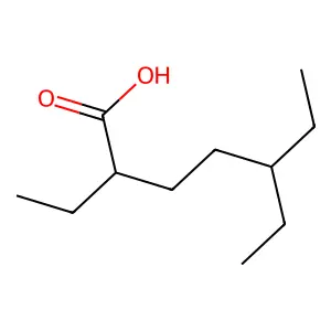 2,5-Diethylheptanoic acid structure