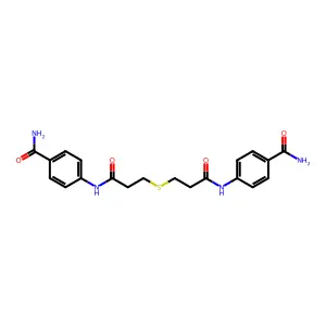 4-[3-[3-(4-Carbamoylanilino)-3-oxopropyl]sulfanylpropanoylamino]benzamide structure