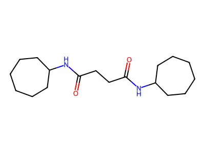 N,N'-di(cycloheptyl)butanediamide structure