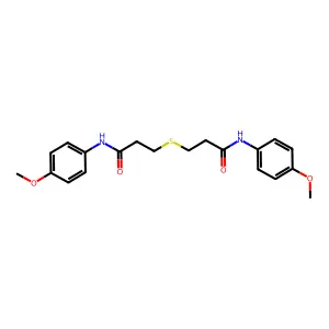 3-[3-(4-methoxyanilino)-3-oxopropyl]sulfanyl-N-(4-methoxyphenyl)propanamide structure