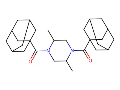 [4-(Adamantane-1-carbonyl)-2,5-dimethylpiperazin-1-yl]-(1-adamantyl)methanone structure