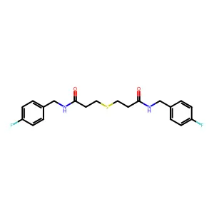 3,3'-thiobis[N-(4-fluorobenzyl)propanamide] structure