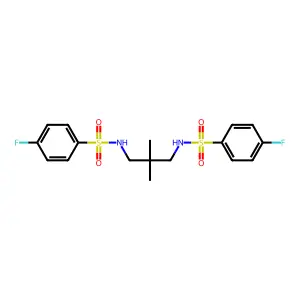4-fluoro-N-(3-{[(4-fluorophenyl)sulfonyl]amino}-2,2-dimethylpropyl)benzenesulfonamide structure