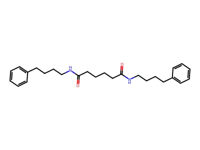 N,N'-bis(4-phenylbutyl)hexanediamide structure