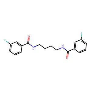 3-fluoro-N-[4-[(3-fluorobenzoyl)amino]butyl]benzamide structure