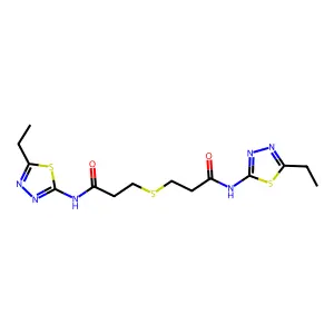 3,3'-sulfanediylbis[N-(5-ethyl-1,3,4-thiadiazol-2-yl)propanamide] structure
