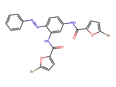 2-Furancarboxamide, N,N'-[4-(phenylazo)-1,3-phenylene]bis[5-bromo-(9CI) structure