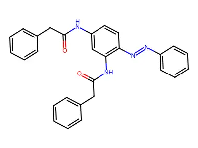 2-phenyl-N-[3-[(phenylacetyl)amino]-4-(phenyldiazenyl)phenyl]acetamide structure