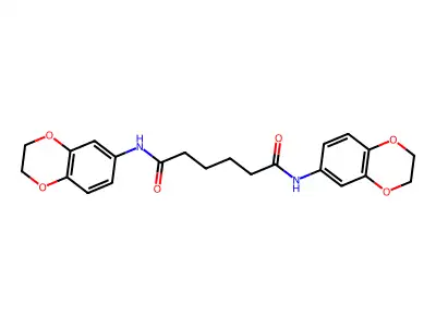 N,N'-di(2,3-dihydro-1,4-benzodioxin-6-yl)hexanediamide structure