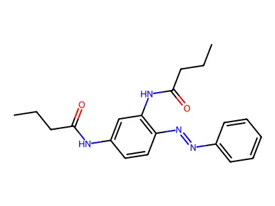 N-[3-(butyrylamino)-4-(phenyldiazenyl)phenyl]butanamide structure