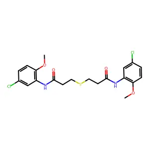 3-[3-(5-chloro-2-methoxyanilino)-3-oxopropyl]sulfanyl-N-(5-chloro-2-methoxyphenyl)propanamide structure