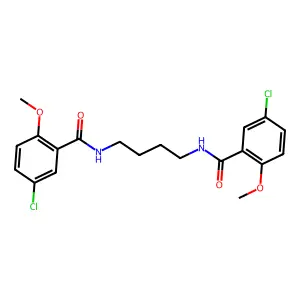 5-chloro-N-[4-[(5-chloro-2-methoxybenzoyl)amino]butyl]-2-methoxybenzamide structure