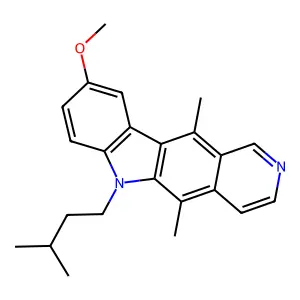 6H-Pyrido(4,3-b)carbazole, 9-methoxy-5,11-dimethyl-6-(3-methylbutyl)- structure