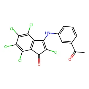 3-(3-Acetylanilino)-2,4,5,6,7-pentachloro-1H-inden-1-one structure