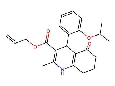 prop-2-en-1-yl 2-methyl-5-oxo-4-[2-(propan-2-yloxy)phenyl]-1,4,5,6,7,8-hexahydroquinoline-3-carboxylate structure