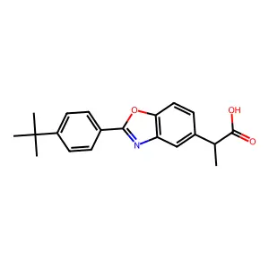 5-Benzoxazoleacetic acid, 2-(4-tert-butylphenyl)-alpha-methyl- structure