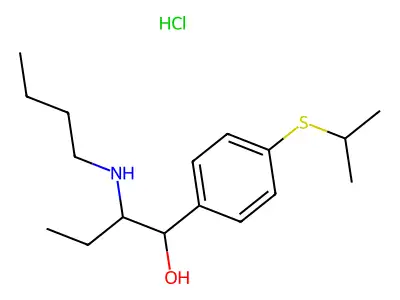 alpha-(1-(Butylamino)propyl)-4-((1-methylethyl)thio)benzenemethanol hydrochloride structure