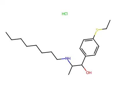 Benzenemethanol, 4-(ethylthio)-alpha-(1-(octylamino)ethyl)-, hydrochloride structure